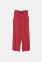 Carica l&#39;immagine nel visualizzatore di Gallery, Pantaloni dritti a vita alta elasticizzata con cintura mattone
