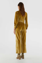 Carica l&#39;immagine nel visualizzatore di Gallery, Pantaloni lunghi elasticizzati in velluto giallo
