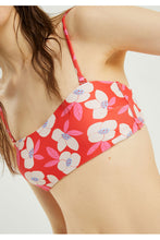 Carica l&#39;immagine nel visualizzatore di Gallery, Parte superiore di un bikini a fascia con spalline e fantasia floreale
