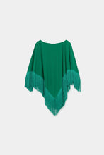 Carica l&#39;immagine nel visualizzatore di Gallery, Poncho con frange verde
