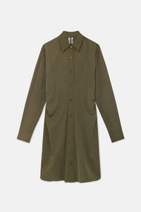 ABITO CORTO A CAMICIA VERDE CON MANICHE A SBUFFO
