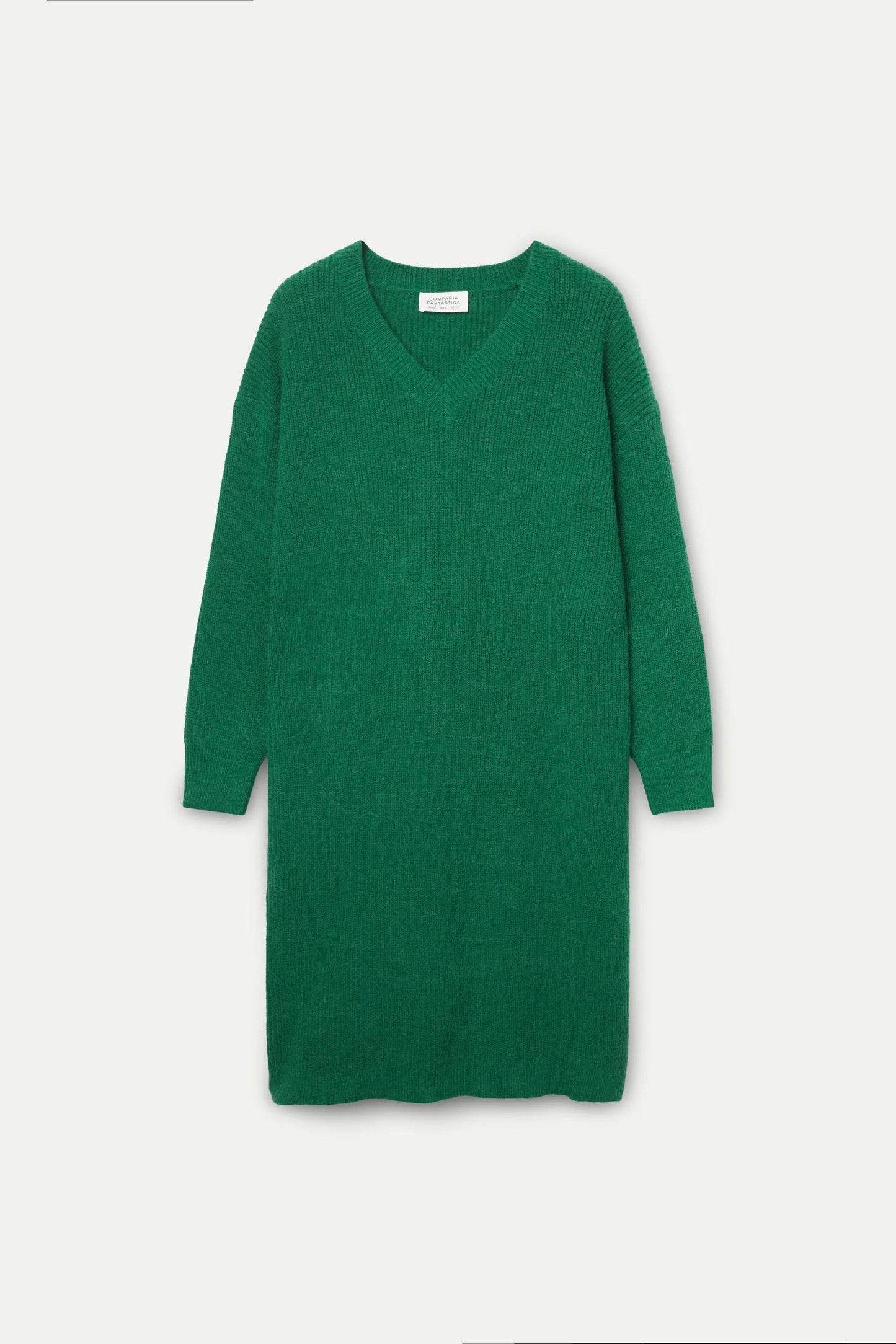 ABITO MIDI VERDE CON SCOLLO A V