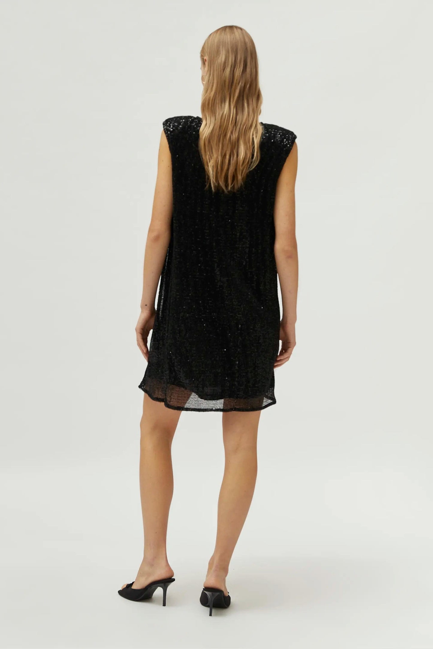 ABITO CORTO NERO CON PAILLETTES