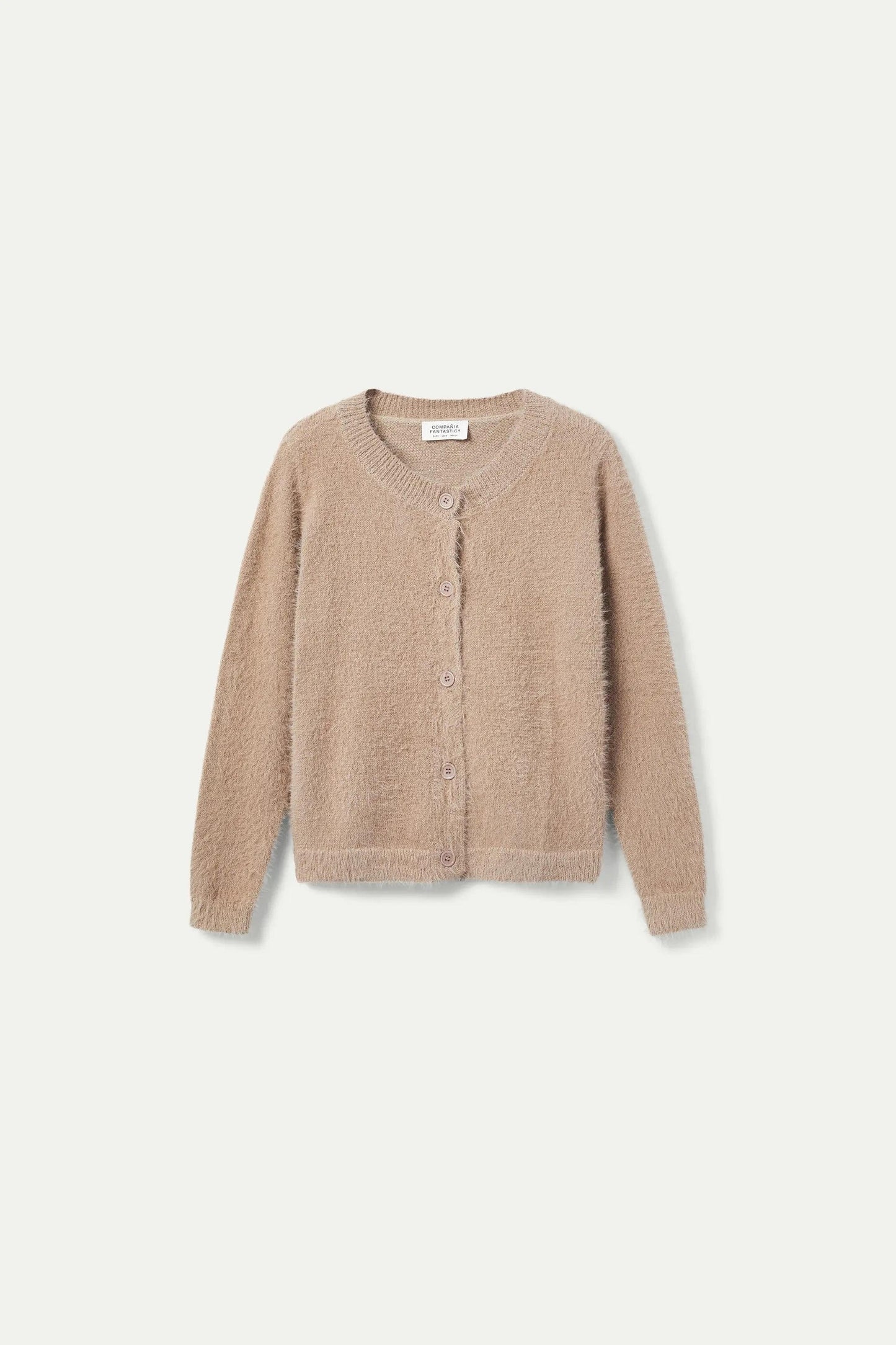 CARDIGAN BEIGE IN MAGLIA TESTURIZZATA