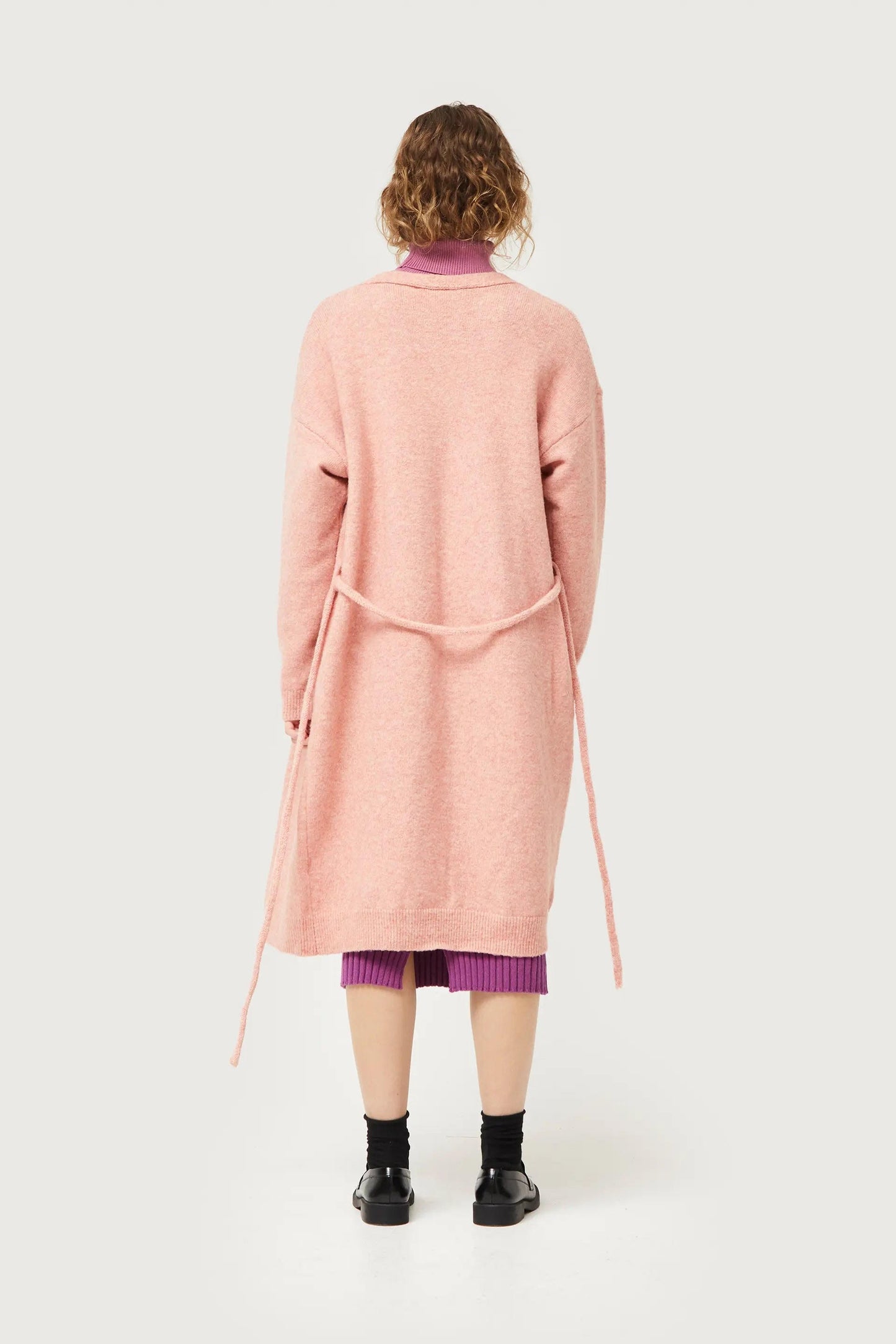 GIACCA MIDI ROSA IN MAGLIA