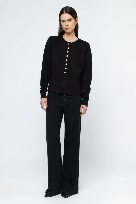 CARDIGAN NERO CON BOTTONI GIOIELLO