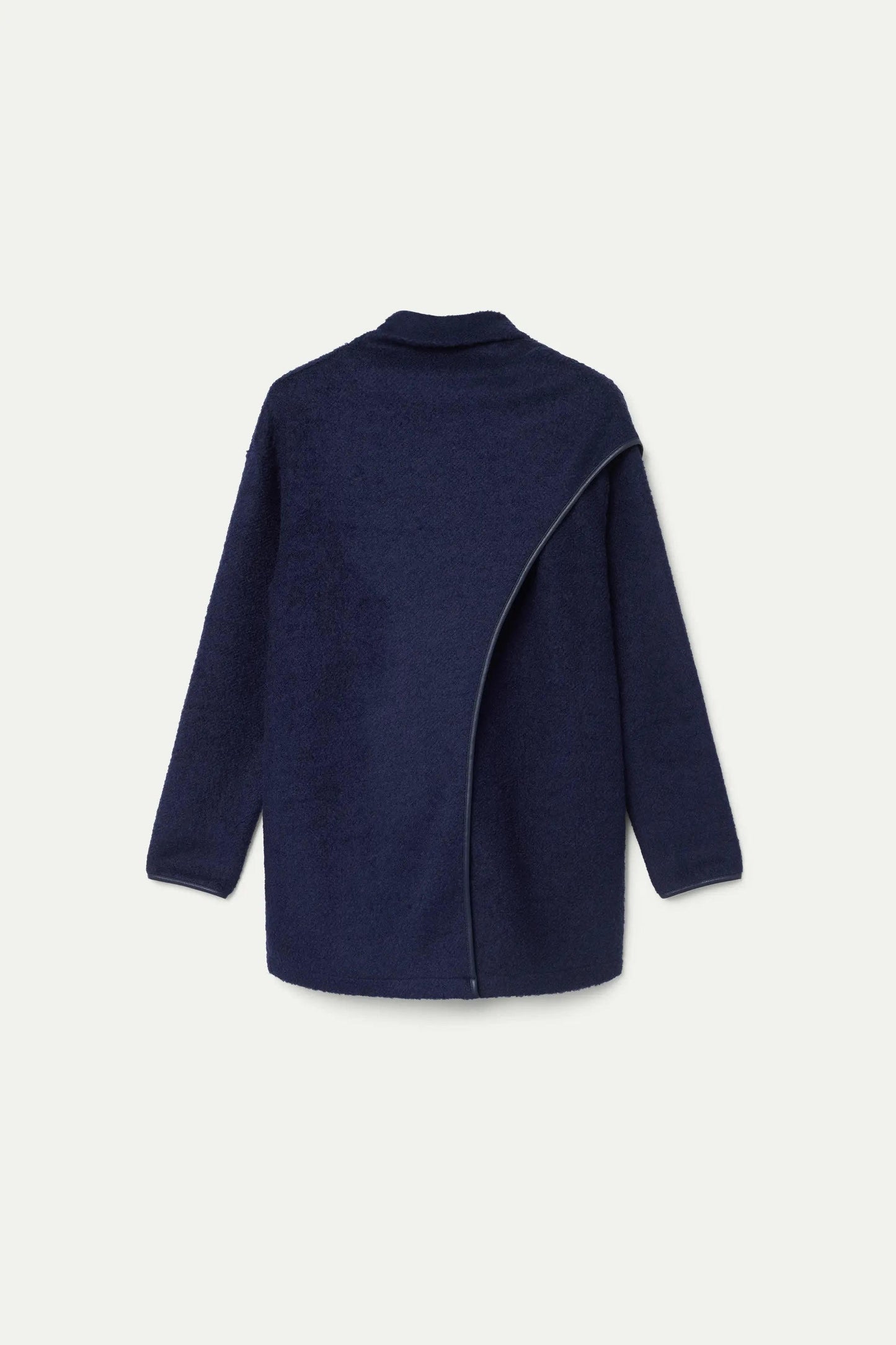 GIACCA BLU CON COLLETTO AVVOLGENTE