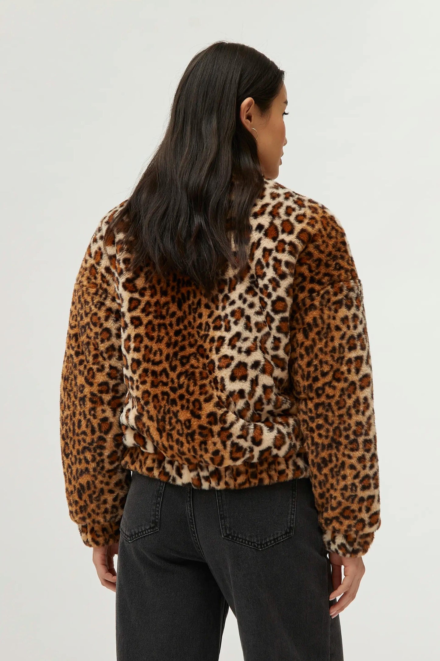 BOMBER LEOPARDATO IN PELLICCIA SINTETICA