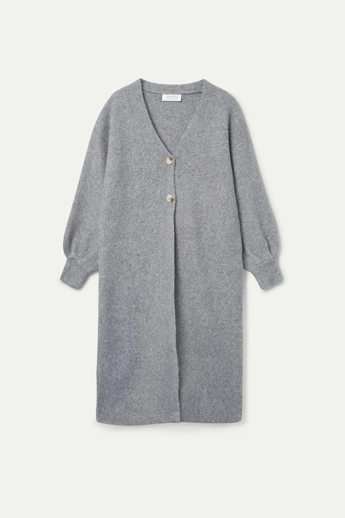 CAPPOTTO LUNGO GRIGIO CON SCOLLO A V