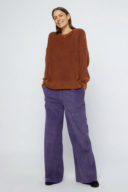 MAGLIONE MARRONE IN MAGLIA A SPINA DI PESCE