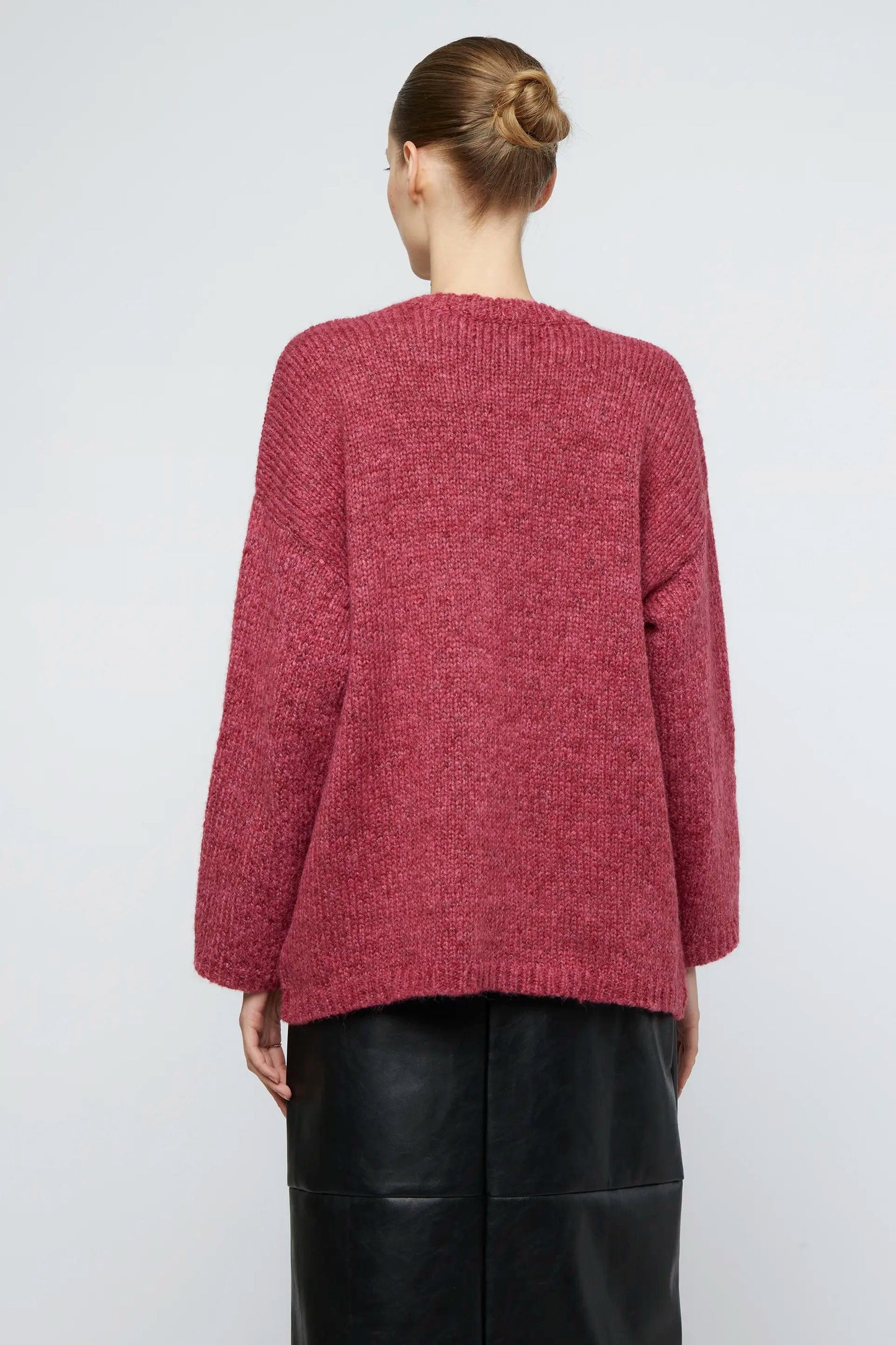 MAGLIONE ROSA IN MAGLIA GRANDE