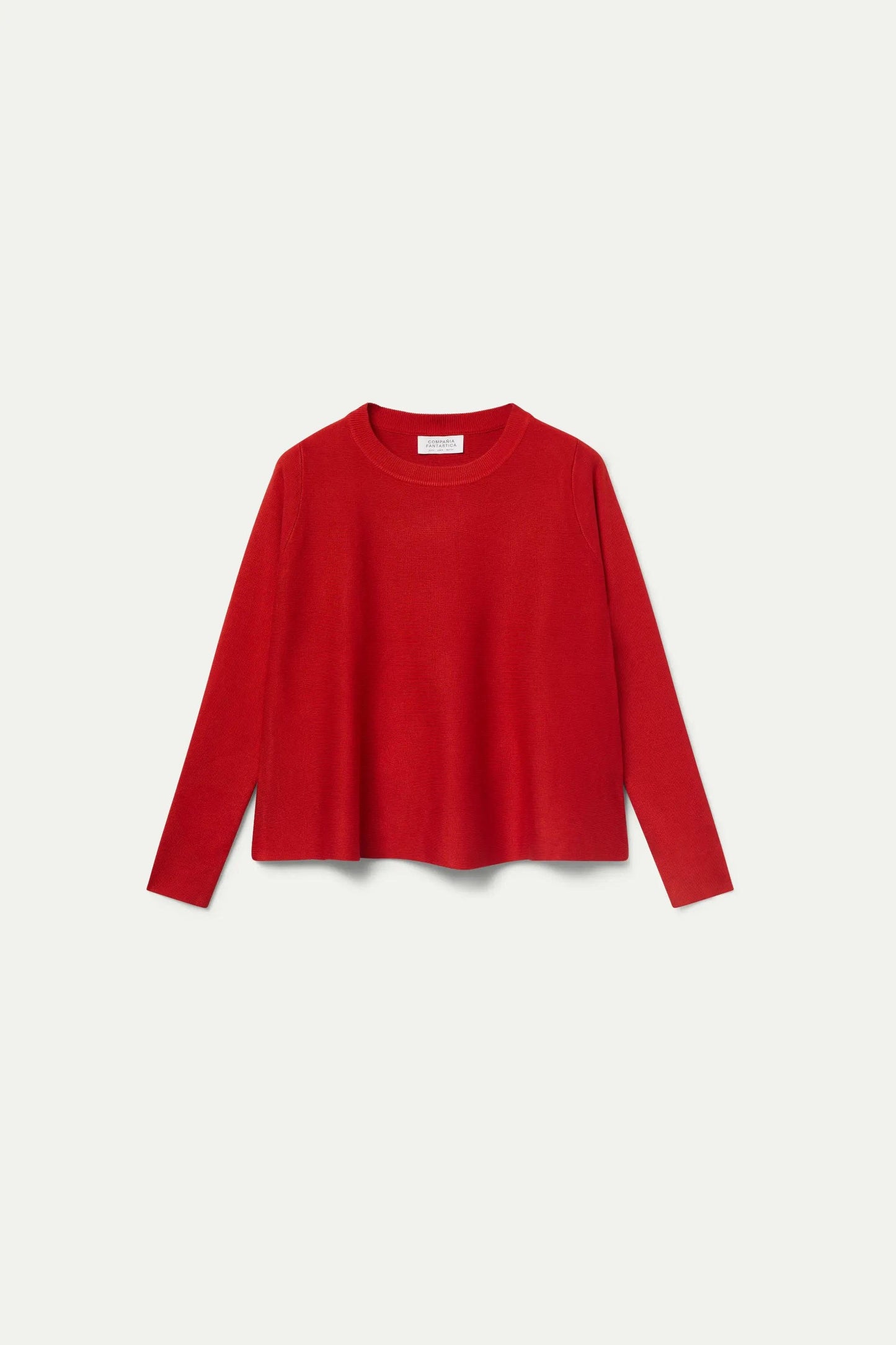 MAGLIONE ROSSO A TRAPEZIO IN MAGLIA