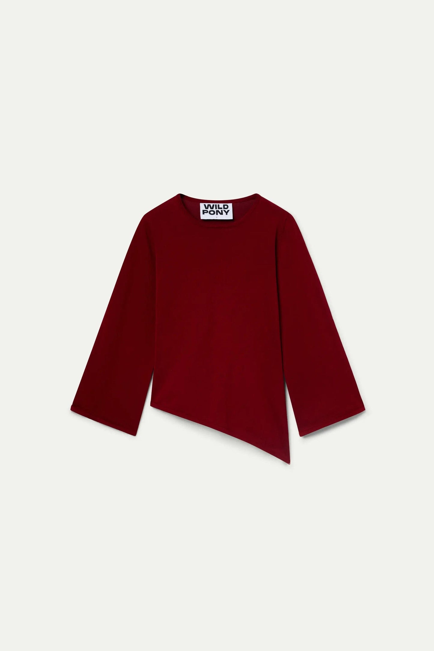 MAGLIONE ROSSO ASIMMETRICO IN MAGLIA