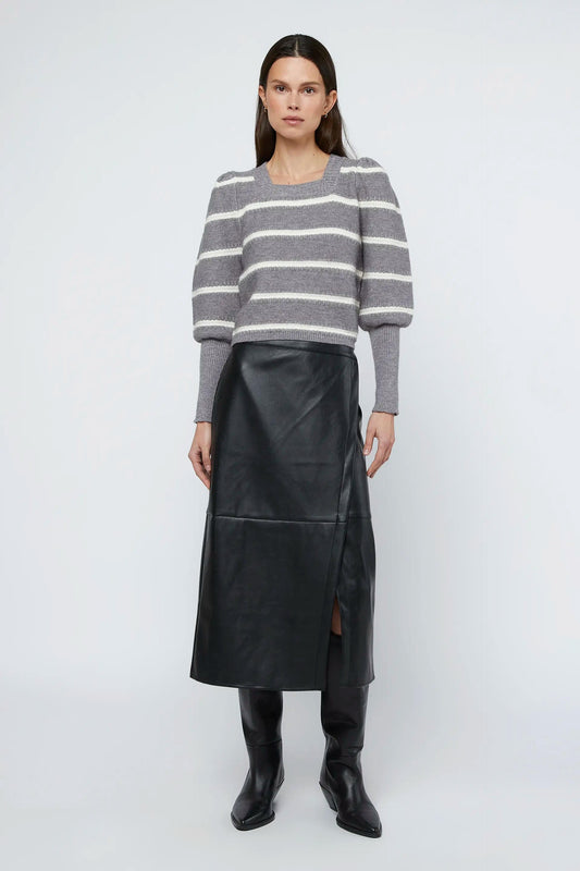 MAGLIONE GRIGIO A RIGHE
