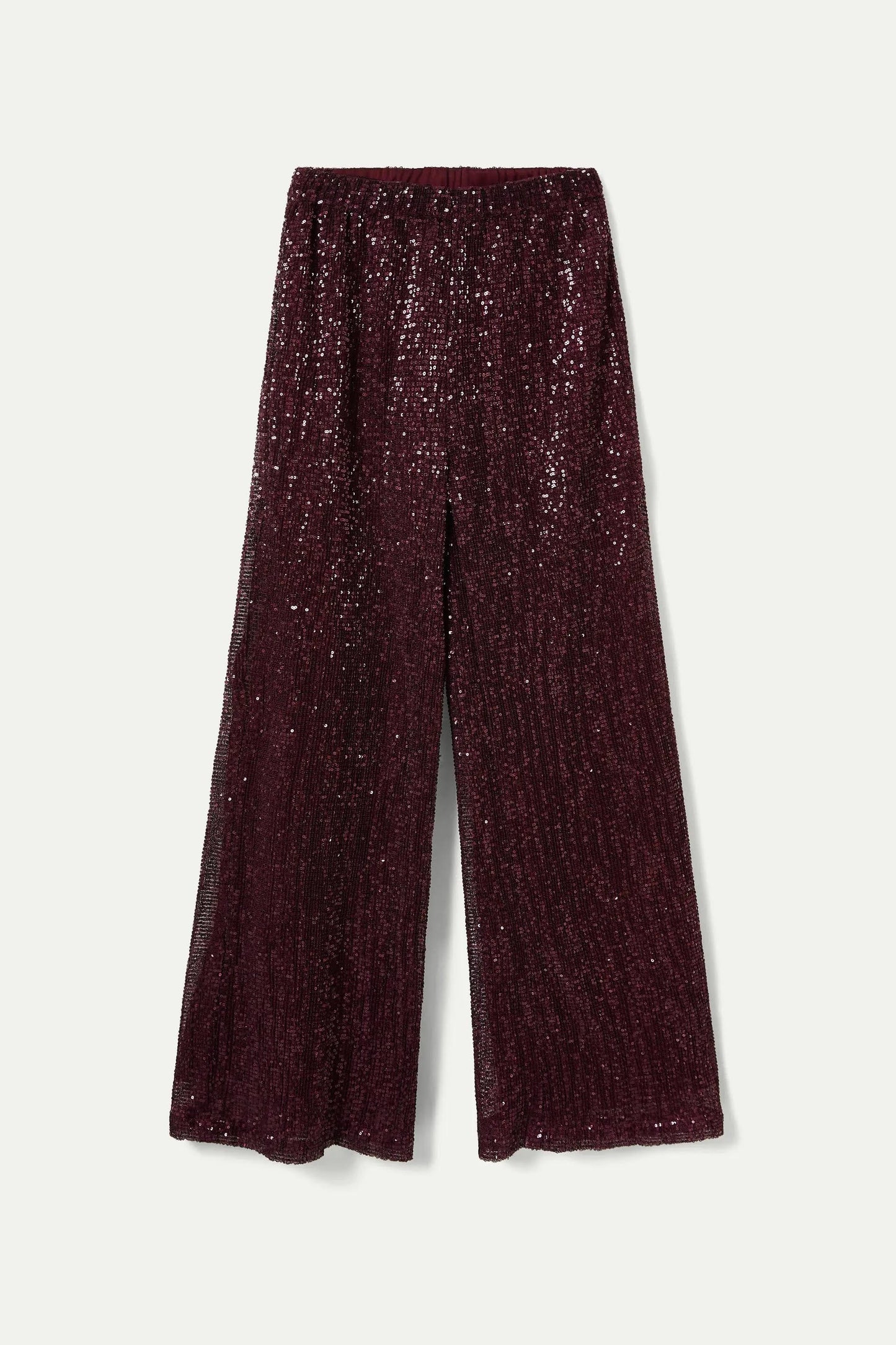 PANTALONE BORDEAUX CON PAILLETTES