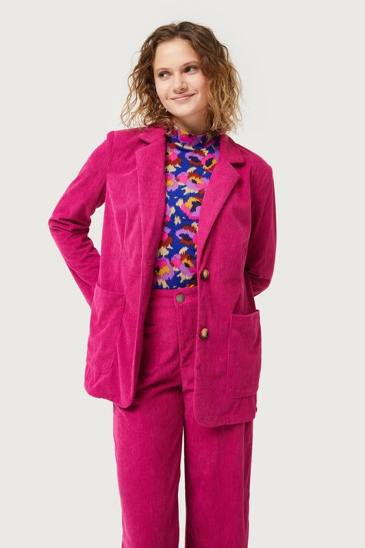 BLAZER FUCSIA IN VELLUTO A COSTE