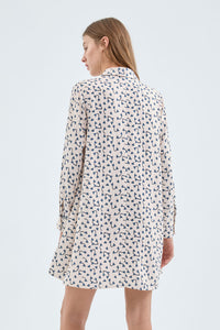 Vestito corto da camicia con stampa a cuori
