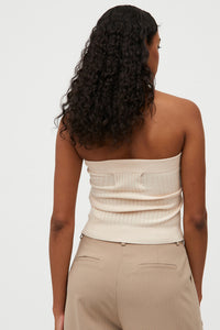 TOP A FASCIA BIANCO A COSTINE