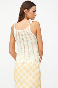 TOP BIANCO ALL'UNCINETTO CON SPALLINE