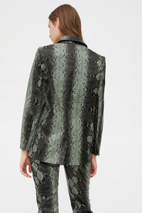 BLAZER IN PELLE VEGANA CON STAMPA SERPENTE