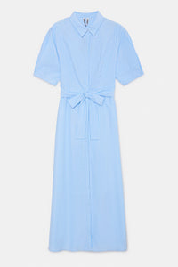 ABITO CHEMISIER MIDI CON STAMPA A RIGHE BLU