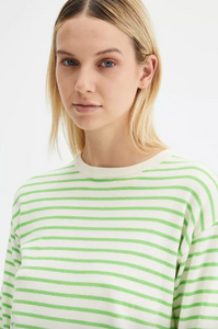 Modello basic in maglia a righe verdi