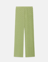 Carica l&#39;immagine nel visualizzatore di Gallery, Pantaloni fluidi diritti jacquard verdi
