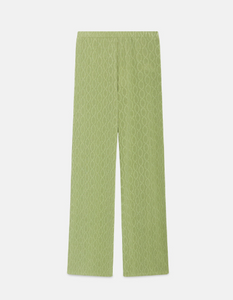 Pantaloni fluidi diritti jacquard verdi