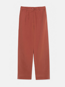 Pantaloni lunghi dritti con pinces marroni